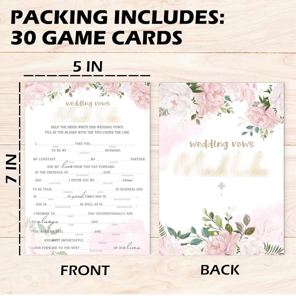 Bridal Shower Game, Blush Pink Floral Engagement Party Games, Wedding Shower